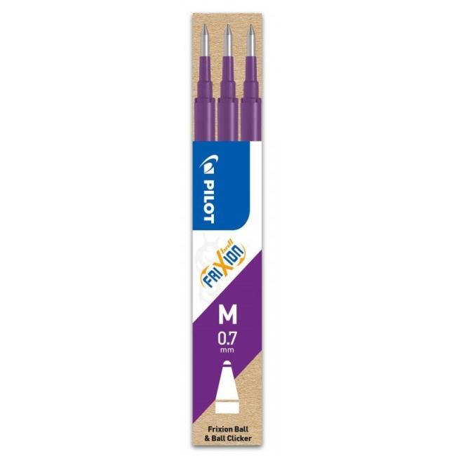 Náhradní náplň do gumovacího rolleru PILOT Frixion 0,7 mm fialová 3ks