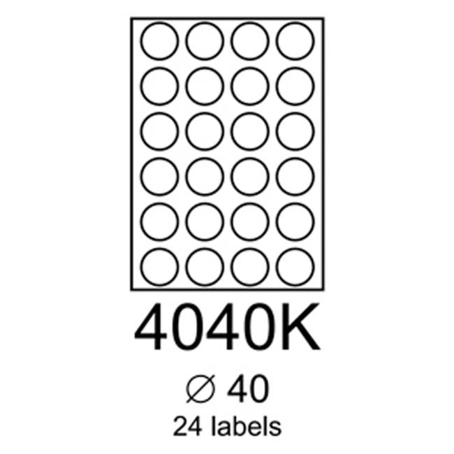 Etikety Rayfilm 40mm kulaté žluté R01214040KA, 100 listů