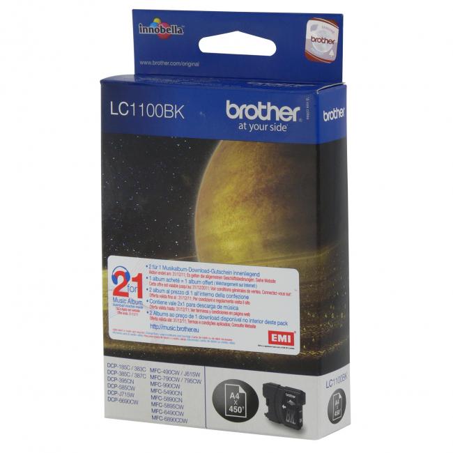 Inkoustová náplň Brother LC-1100 pro MFC-6490CW/DCP-6690CW black (450 str.)