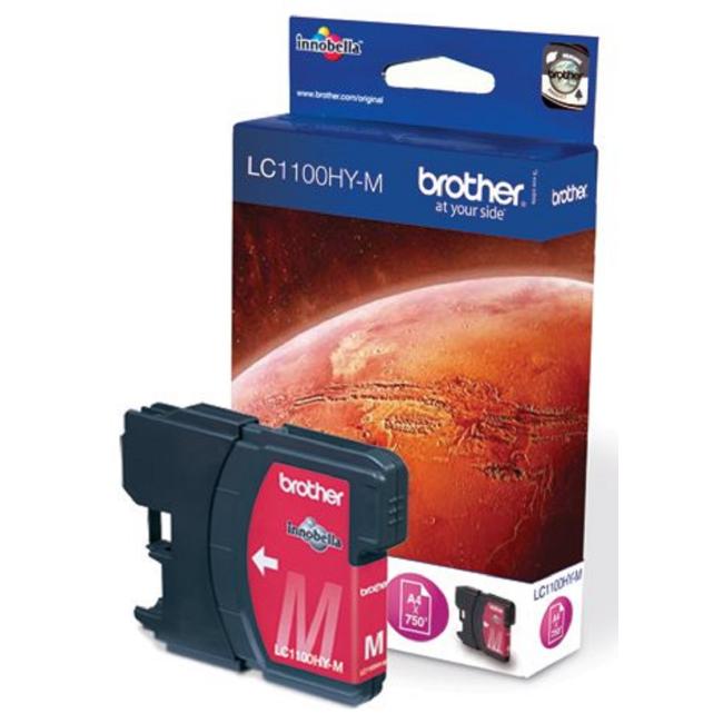 Inkoustová náplň Brother LC-1100 pro MFC-6490CW/DCP-6690CW magenta HY (750 str.)