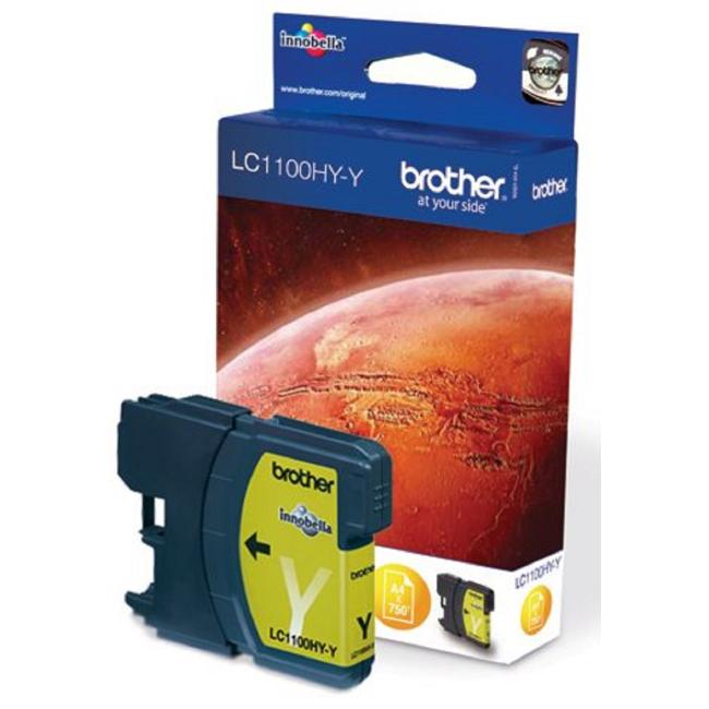 Inkoustová náplň Brother LC-1100 pro MFC-6490CW/DCP-6690CW yellow HY (750 str.)