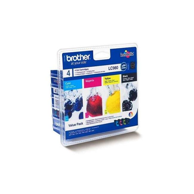 Inkoustová náplň Brother LC-980 BK/C/M/Y Pack pro DCP-145C/165C