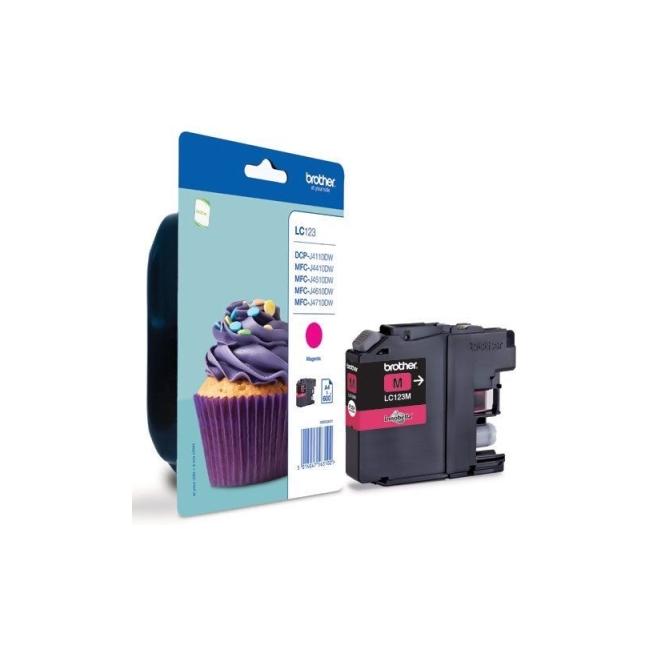 Inkoustová náplň Brother LC-123 pro DCP-J4110DW/ MFC-J4410DW/J4510DW/J4610DW magenta (600 str.)