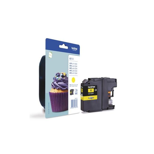 Inkoustová náplň Brother LC-123 pro DCP-J4110DW/ MFC-J4410DW/J4510DW/J4610DW yellow (600 str.)