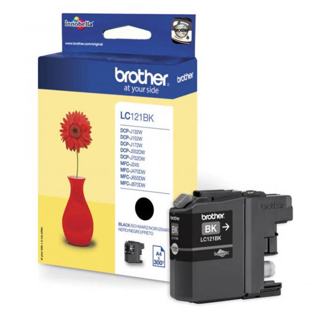 Inkoustová náplň Brother LC-121 pro DCP-J132W/J152W/J552DW/MFC-J470DW black (300 str.)