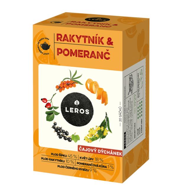 [PT103401] Čaj LEROS bylinný Čajová chvilka rakytník & pomeranč HB 20 x 2 g