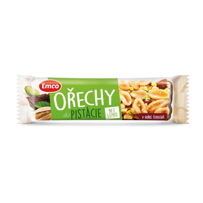 Tyčinka Emco bez lepku 35 g Ořechy a pistácie