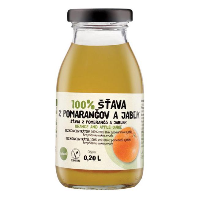 ZDRAVO šťáva 100% pomerančovo-jablečná 10 x 0,2 ℓ NEVRATNÉ SKLO