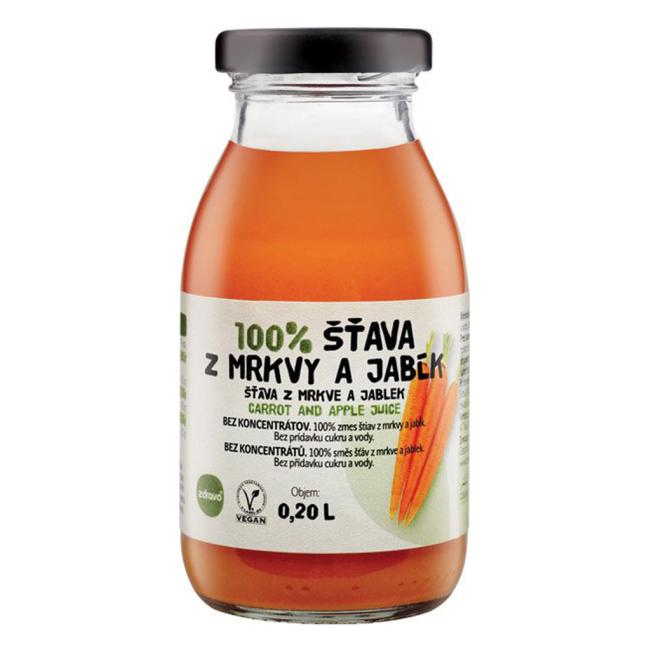 [PT301116] ZDRAVO šťáva 100% mrkvovo-jablečná 10 x 0,2 ℓ NEVRATNÉ SKLO
