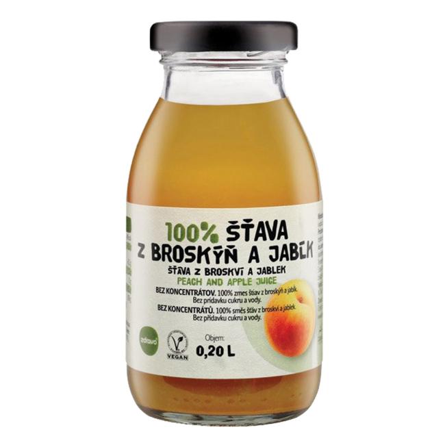 ZDRAVO šťáva 100% broskvovo-jablečná 10 x 0,2 ℓ NEVRATNÉ SKLO