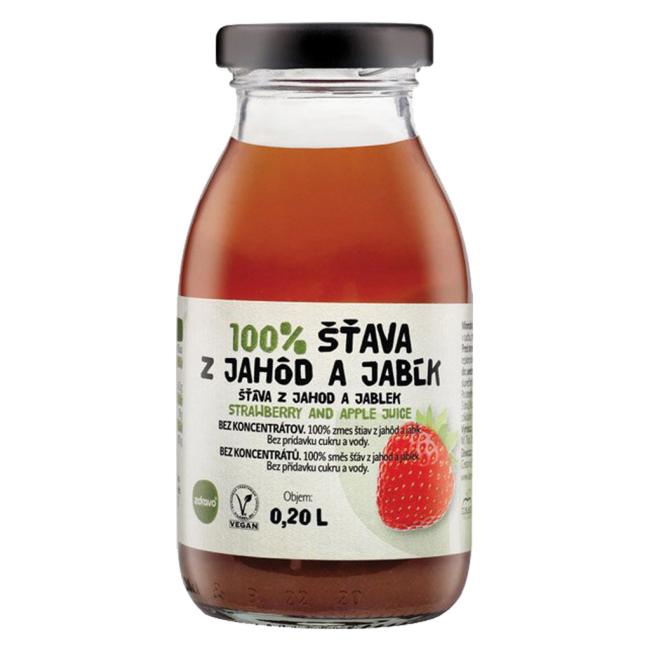 ZDRAVO šťáva 100% jahodovo-jablečná 10 x 0,2 ℓ NEVRATNÉ SKLO