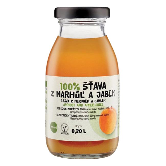 ZDRAVO šťáva 100% meruňkovo-jablečná 10 x 0,2 ℓ NEVRATNÉ SKLO