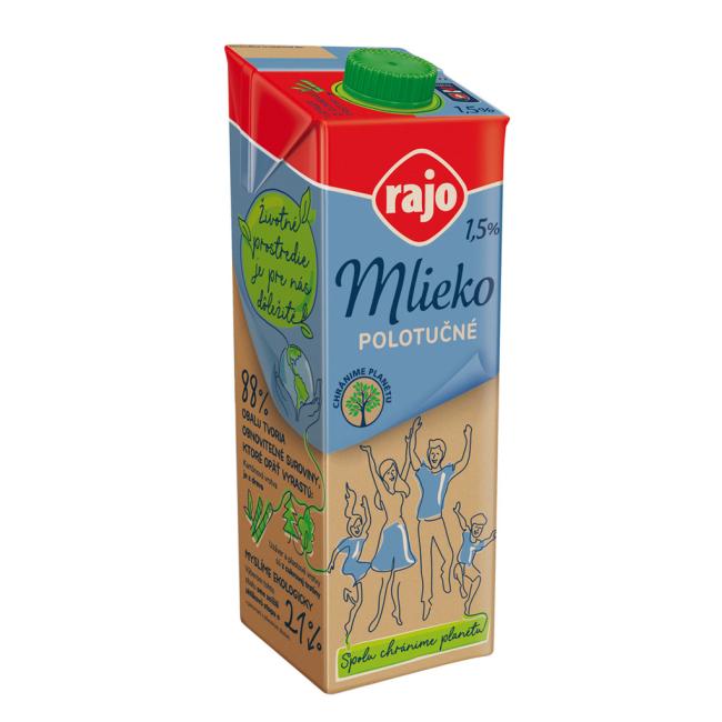 Trvanlivé mléko RAJO polotučné 1,5% 1 ℓ