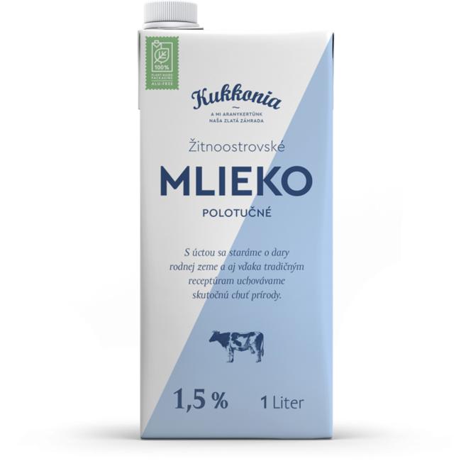 [PT421009] Trvanlivé mléko Žitnoostrovské Kukkonia polotučné 1,5% 1 ℓ