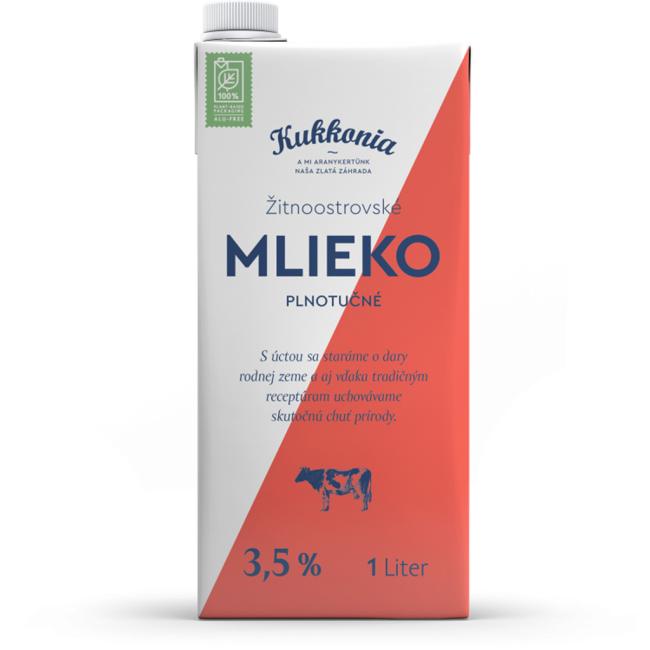 [PT421010] Trvanlivé mléko Žitnoostrovské Kukkonia plnotučné 3,5% 1 ℓ
