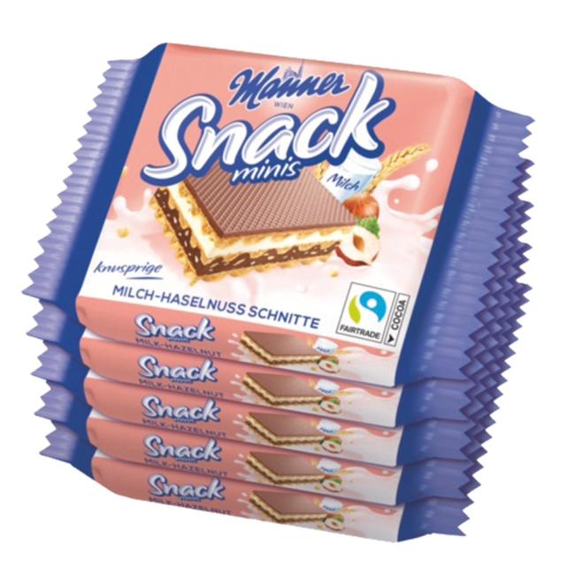 Oplatky Manner Snack Minis lískooříškové 5 x 25 g