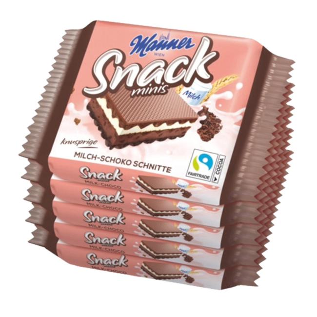 Oplatky Manner Snack Minis kakaové 28 x 25g