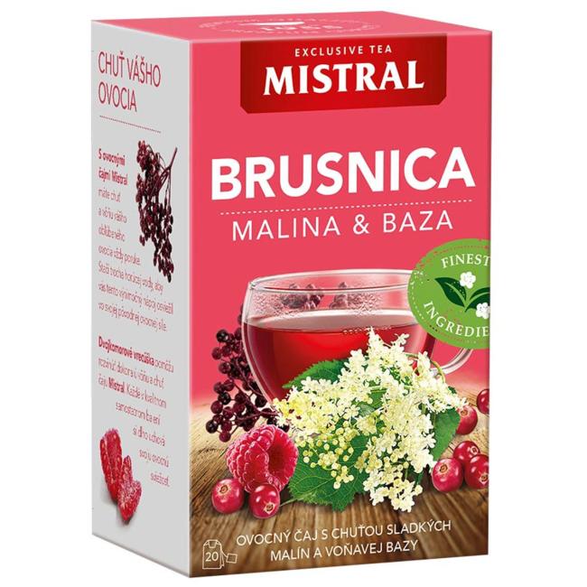 Čaj MISTRAL ovocný HB Brusinka, malina a bez černý 40 g