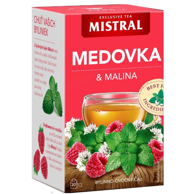 Čaj MISTRAL bylinný Meduňka a malina HB 30 g