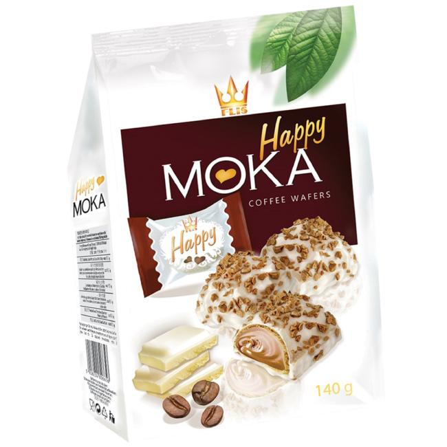 Oplatky HAPPY MOKA s kávovou příchutí 140 g