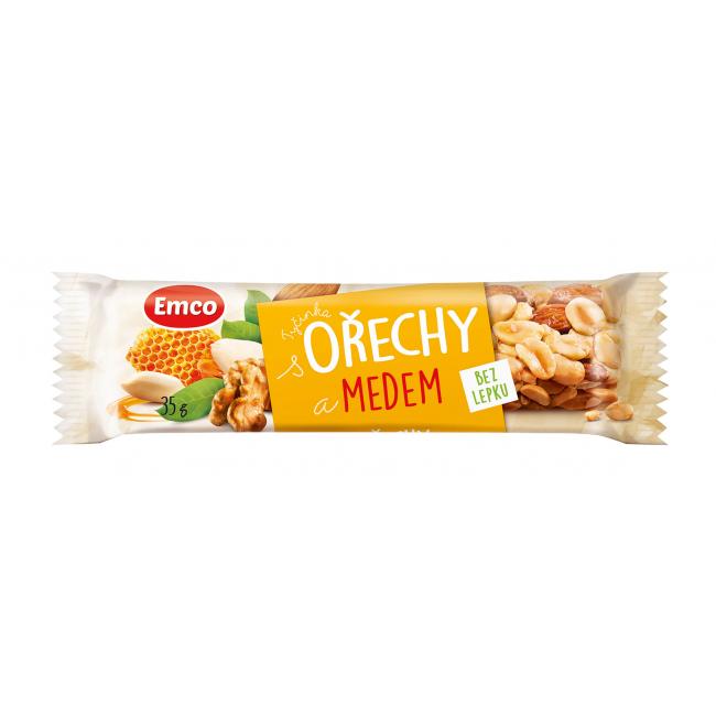 [PT805060] Tyčinka Emco bez lepku 35 g Ořechy a med
