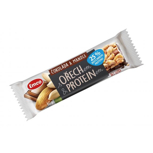 Tyčinka MYSLI s proteinem 40 g čokoláda a mandle