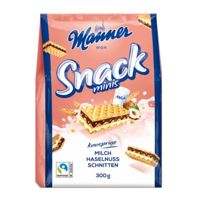 [PT830110] Oplatky Manner Snack Minis lískooříškové 300 g