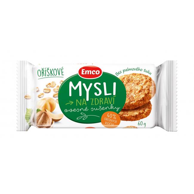 [PT840010] Ovesné sušenky MYSLI 60 g oříškové
