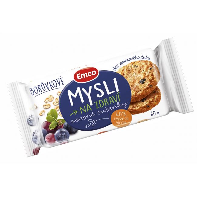 [PT840011] Ovesné sušenky MYSLI 60 g borůvkové