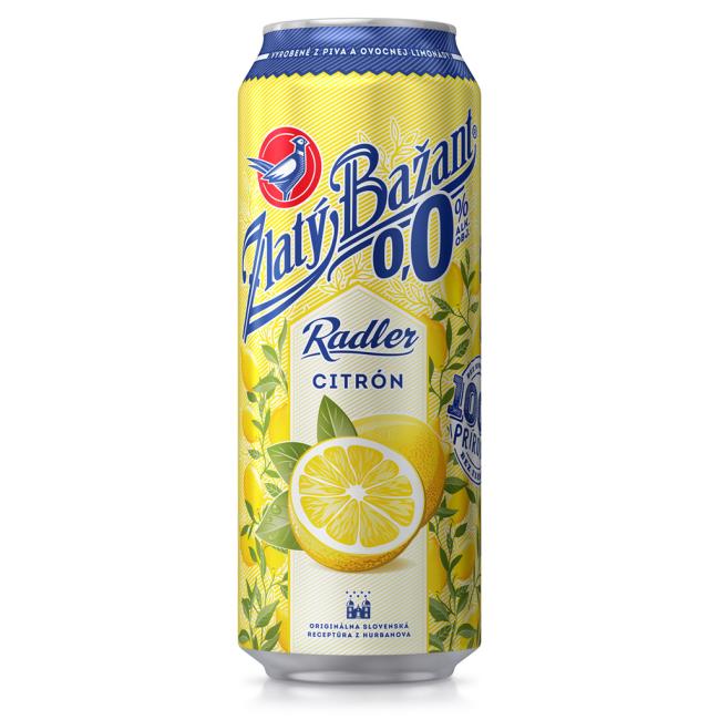 [PT900763] Pivo Zlatý Bažant 0% nealko radler 6 x 0,5 ℓ Citron plechovka