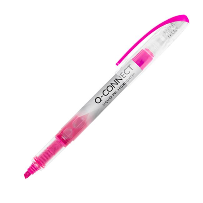 [QC000398] Zvýrazňovač Q-CONNECT Liquid Ink růžový