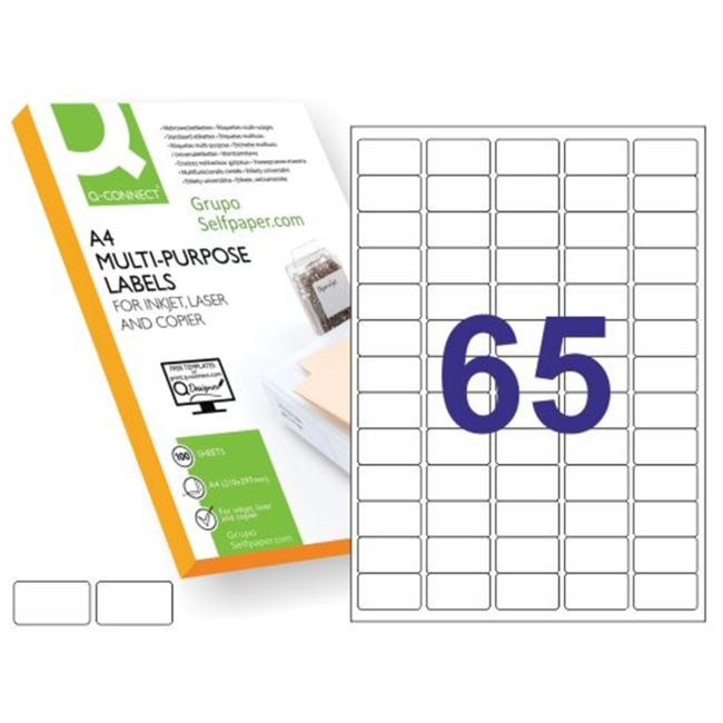 Etikety univerzální 38,1x21,2mm Q-CONNECT A4 100 archů
