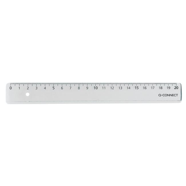 [QC000584] Pravítko Q-CONNECT 20cm průhledné