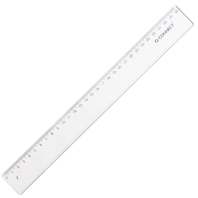 [QC000587] Pravítko Q-CONNECT 30cm transparentní