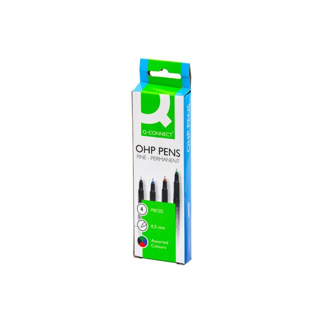 Sada permanentních popisovačů OHP Q-CONNECT F 4S 0,5mm
