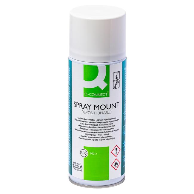 [QC001071] Lepidlo ve spreji Q-CONNECT Quick Mount 400ml nepermanentní
