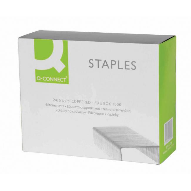 [QC001279] Spinky Q-CONNECT 24/6 měděné • 1000 ks