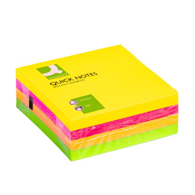 NP:QC010497 Samolepící podložka Q-CONNECT 76x76 mm, 320 l, neonová