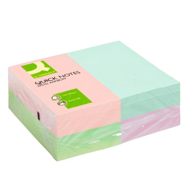 [QC001349] Samolepící bloček Q-CONNECT 127x76 duhové