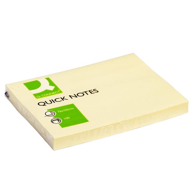 [QC001410] Samolepící bloček Q-CONNECT žlutý 76x102mm