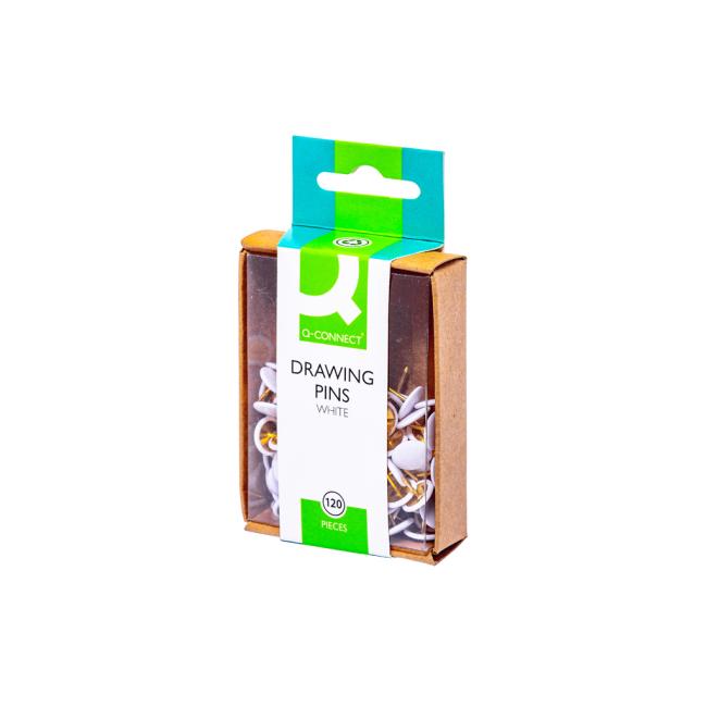 [QC002019] Připínáčky Q-CONNECT 9mm bílé 120ks