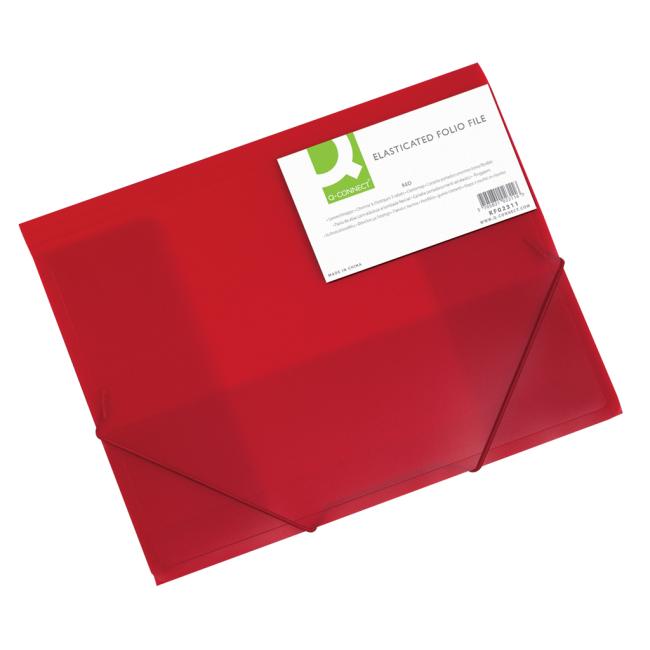 [QC002311] Plastový obal s gumičkou Q-CONNECT červený