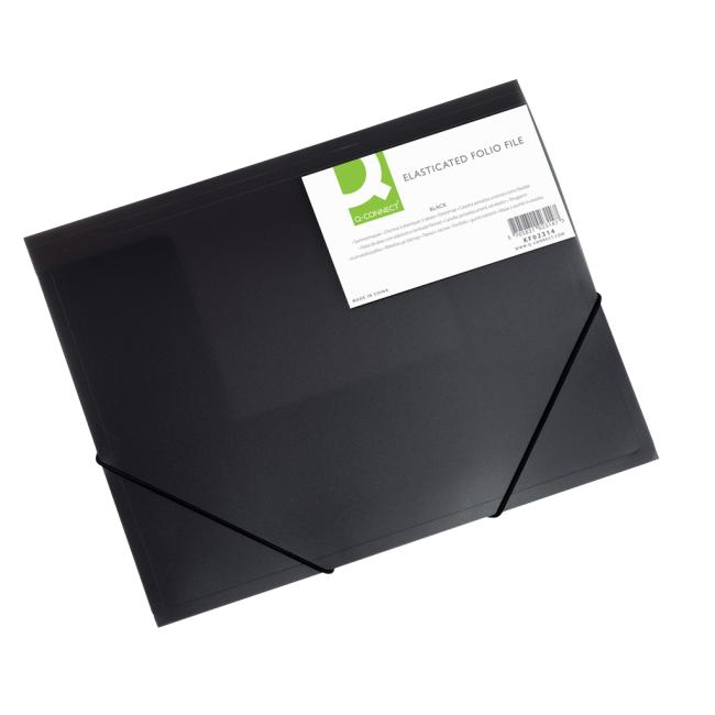 [QC002314] Plastový obal s gumičkou Q-CONNECT černý
