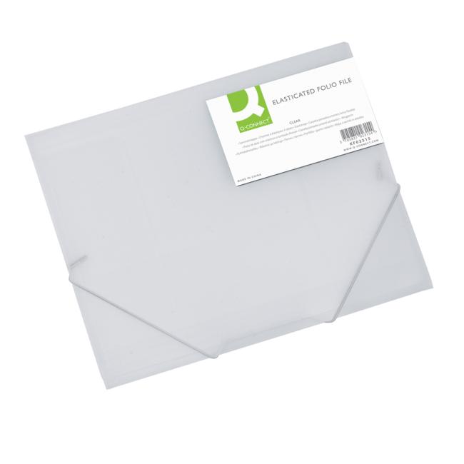 [QC002315] Plastový obal s gumičkou Q-CONNECT mléčný