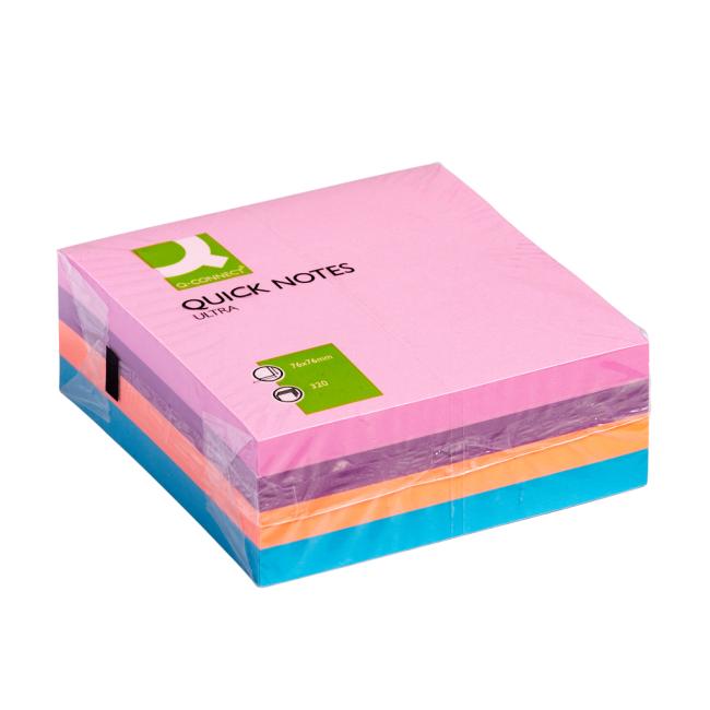 Samolepící bloček Q-CONNECT intenzivní 76x76 mm 320l