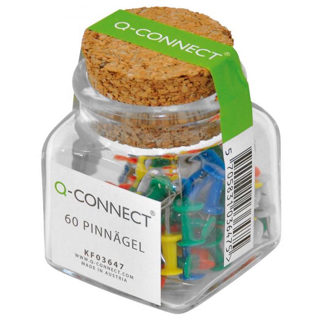 [QC003647] Napichovací špendlíky Q-CONNECT mix barev 60ks