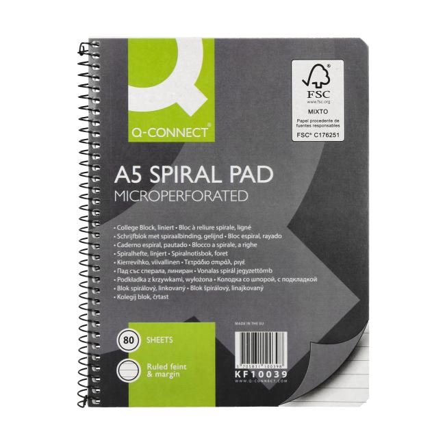 Blok College Q-CONNECT A5, 80 listů, linkovaný