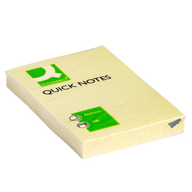 [QC010501] Samolepící bloček Q-CONNECT žlutý 51 x76mm