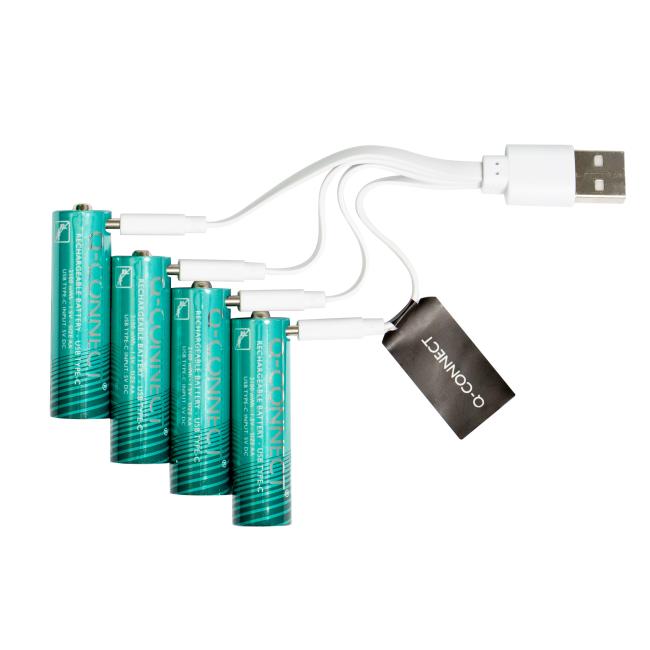 Baterie Q-CONNECT AA tužkové nabíjecí USB-C 4 ks