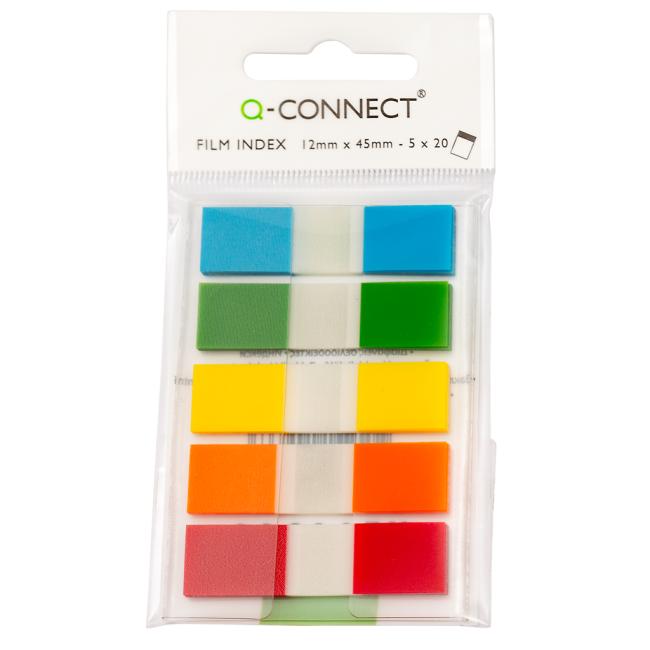 [QC014966] Záložky Q-CONNECT fóliové 12x43mm, 5x26 lístků